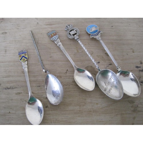 50 - A Royal Mail Steam Packet Company silver-plated souvenir teaspoon, a boxed Leonard Jones Ltd silver ... 