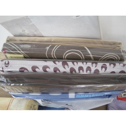 59 - A box of unopened packs of single and double fitted bed sheets, duvet covers and pillowcase sets