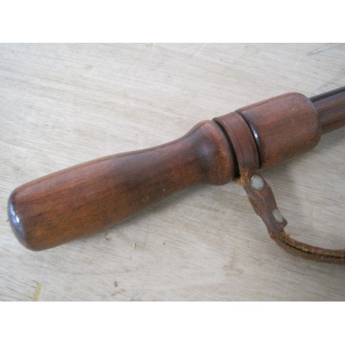 19 - A hardwood Hunters Beating Stick with leather wrist loop, 80cms long overall