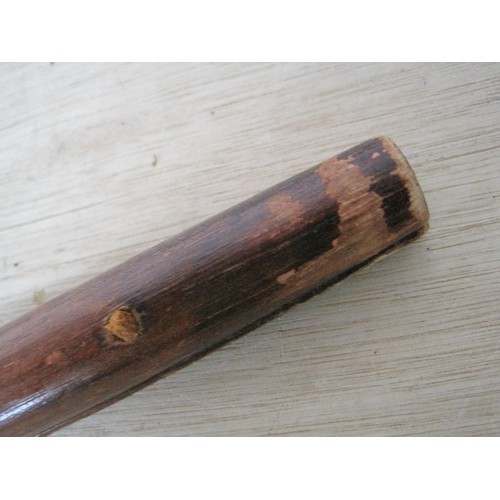 19 - A hardwood Hunters Beating Stick with leather wrist loop, 80cms long overall