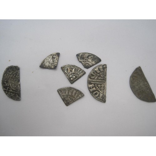 7 - A selection of Henry II and Henry III cut pennies comprising 5 Henry III cut fractions, a Henry III ... 