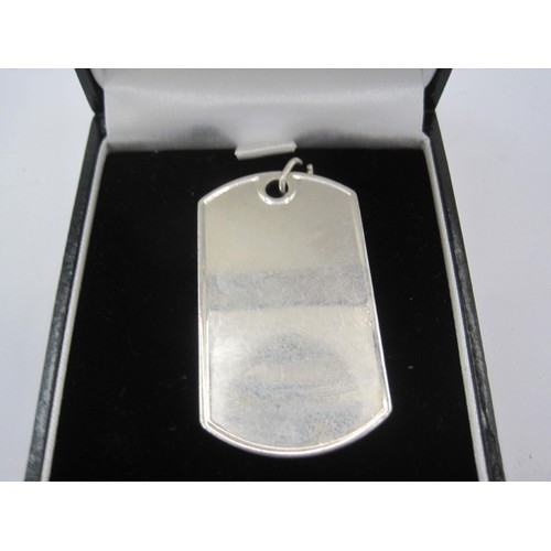 26 - A sterling silver Gucci branded dog tag, marked as .925.