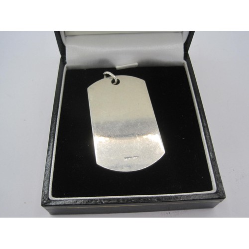 26 - A sterling silver Gucci branded dog tag, marked as .925.