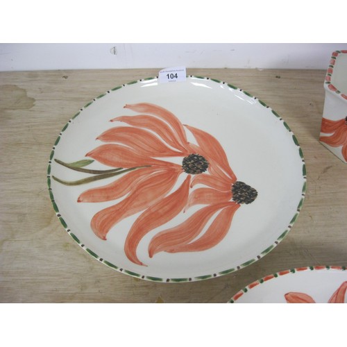 276 - Three items of Janet Parker-Laird ceramics - serving plate (diameter 29.5cm), an oval bowl, and a he... 