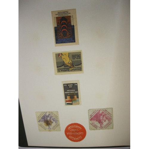 92 - A ring binder containing 20 pages, each page having approximately 12 city stamps of German cities on... 