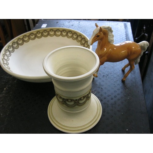 1 - Jersey pottery Taza along with a Beswick horse Horse as found