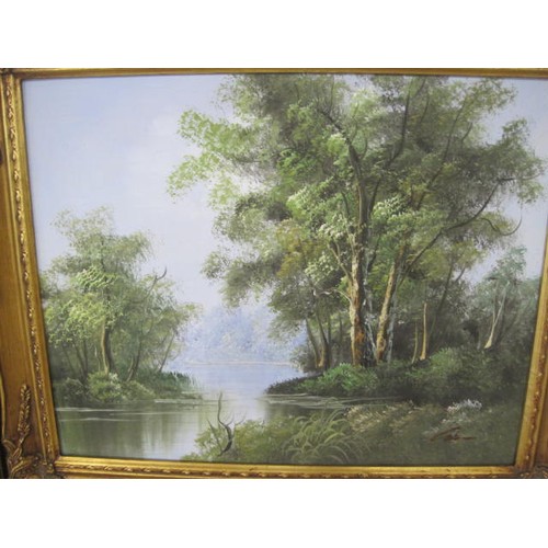 6 - Two nicely framed pictures of country scenes having been purchased by the vendor about 50 years ago