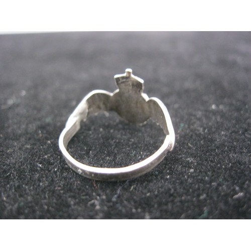 104 - Silver enameled RAF sweetheart ring in carry box