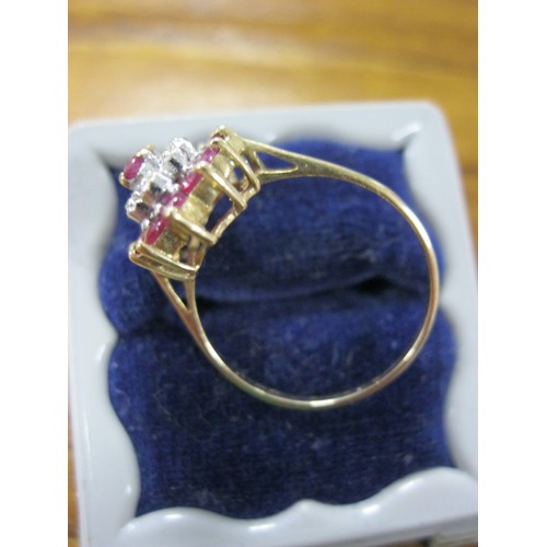 115 - A 9 carat gold ring set with likely amethyst and zirconia, approx weight 2.13g ring size P