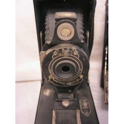 196 - 5 antique Kodak folding bellows cameras comprising 2 x Kodak No1, a Kodak No1A, a Kodak No2A and a K... 