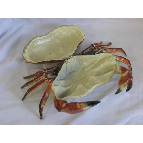 15 - Cast Iron Storage box with hinged lid, modelled as a Crab