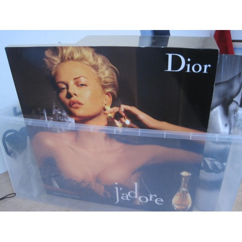 23 - Perfume and designer point of sale materials. Includes a Dior J'Adore Charlize Theron point of sale ... 