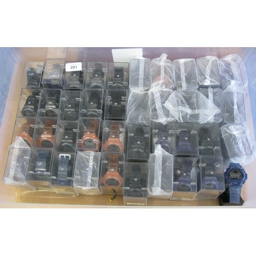 35 - Approximately 40 vintage Gents/Ladies Digital Watches in original cases, appear to be new old stock ... 