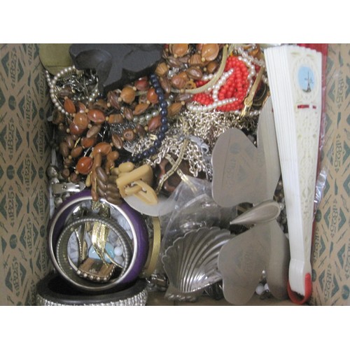 38 - Two Boxes of  Mixed Vintage Costume Jewellery.