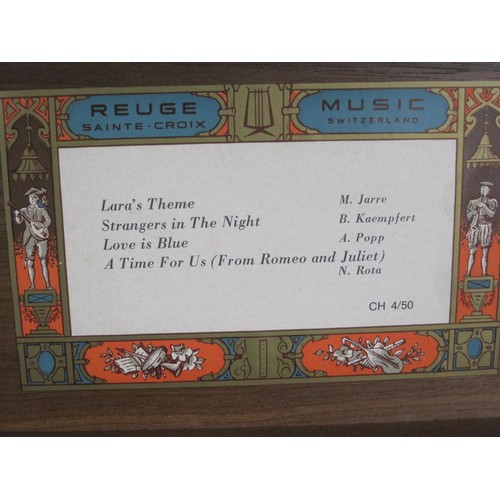 150 - A twentieth century Reuge music box, (Lara's Theme, Strangers in the Night, Love is Blue, A Time for... 