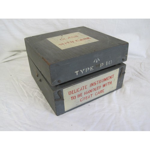 168 - A WWII Royal Air Force aircraft navigation compass Type P10, No. 35562T, in wooden case with broad a... 