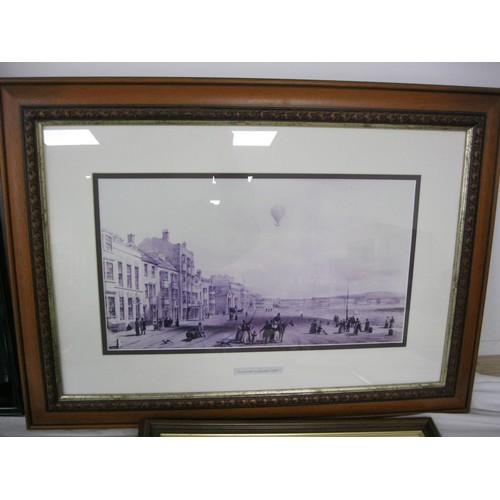 87 - Five framed  pictures to include ephemera interest of the Royal Albert hall, a watercolour or acryli... 