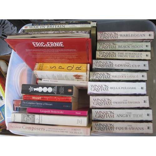 89 - A plastic crate containing a good assortment of Novels , Autobiography's  etc