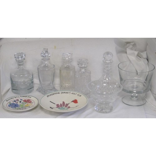 161 - A quantity of glass and Poole Pottery items