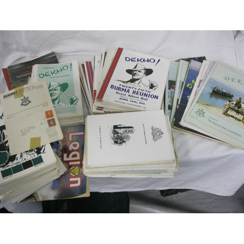 206 - A box of military magazines from the 80s, many relating to the Burma Star Association