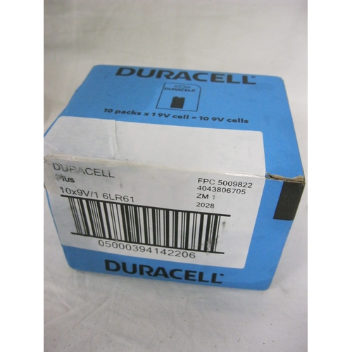 214 - A pack of brand new Duracell 9V 6LR61 Batteries, 2028 expiry date, sealed in box