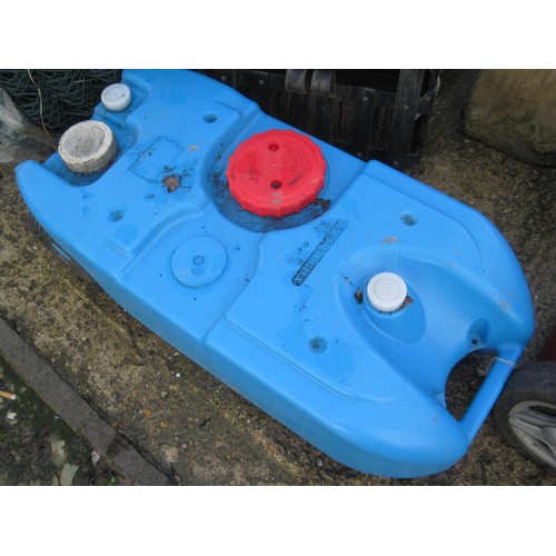 23 - A heavy duty waste tank for caravan or boat, in blue plastic