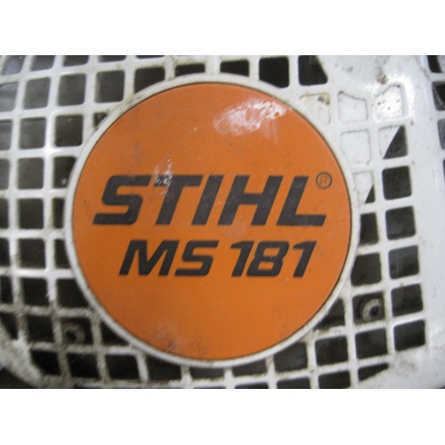 33 - A Stihl MS181 Petrol Driven Chainsaw with new spare chain, has compression but untested by us, advis... 