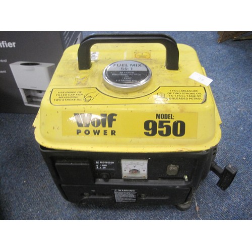 35 - A Wolf Model 950 petrol driven generator, has compression, we are advised it is in working order but... 