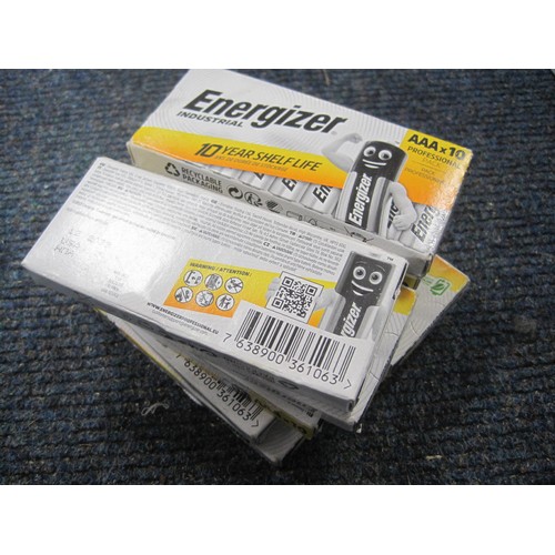 31 - 10 packs of 10 each Energizer AAA batteries, expiry dates 2033, sealed