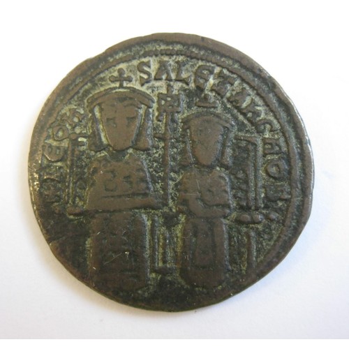 9 - a bronze Byzantine Leo VI & Alexander (886-912) Follis coin, Constantinopolis mint, in good order as... 