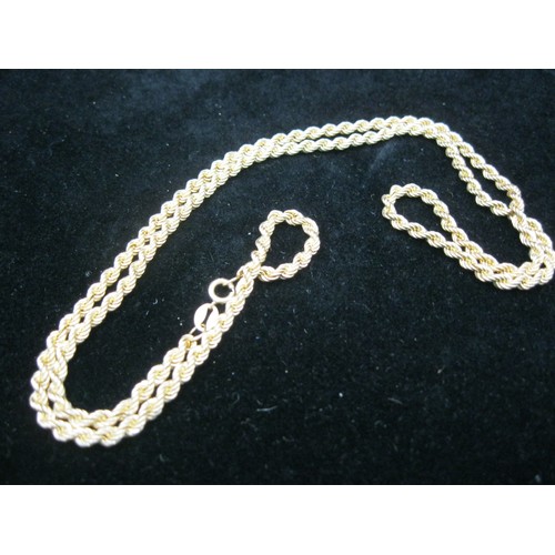 58 - A 9 carat gold rope link chain, approx length 60cm approx weight 5.93g