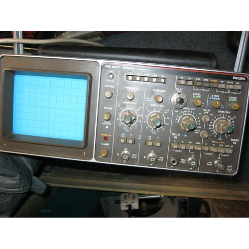 5 - Philips PM3217 Mains Powered Oscilloscope 50MHz bandwidth, 2 channel complete with Probes, Manual in... 