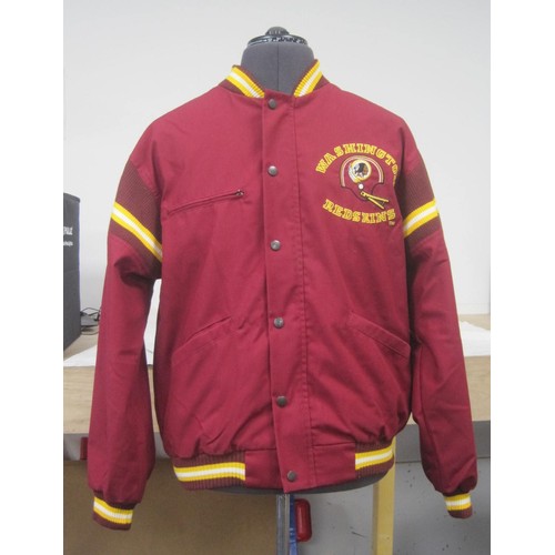 31 - American football jacket and bag - an NFL licensed product Washington Redskins jacket size L labelle... 