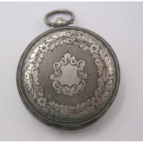 36 - A lady's silver cased open-face pocket watch, (a/f not seen running) marks for Birmingham, 1886, May... 