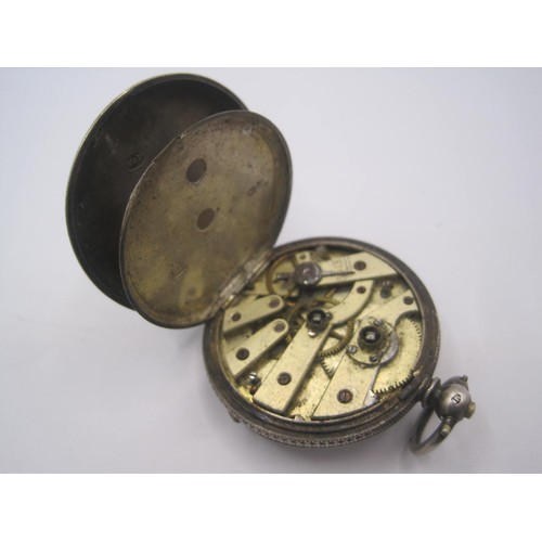 36 - A lady's silver cased open-face pocket watch, (a/f not seen running) marks for Birmingham, 1886, May... 