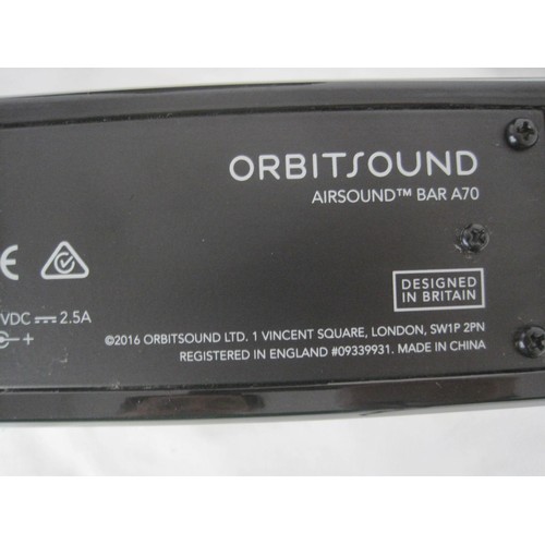 38 - Orbitsound surround sound - an Airsound Bar A70, Wireless Subwoofer type S3, and a power adaptor