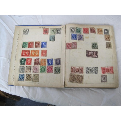 46 - An assortment of Great Britain and world stamps contained in four small albums and a basket of loose... 