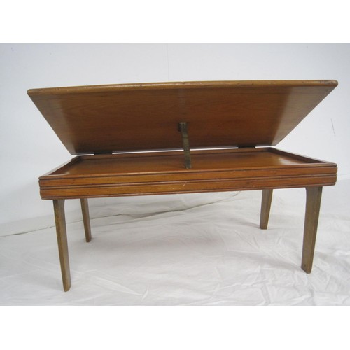 4 - A stained pine reading stand/table by Dyer, Harper & Dyer of 2 Northampton Street, Islington. Hinged... 