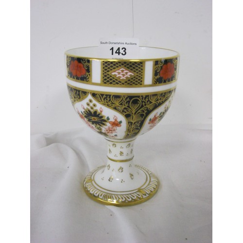 82 - Two Royal Crown Derby Imari dishes, a goblet (a/f basic repair to damaged stem), a small Bloor Derby... 