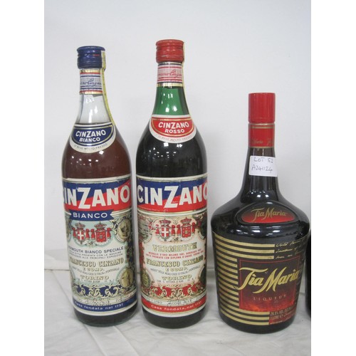 53 - Courvoisier VS Cognac 70cl (one bottle), together with one bottle each of Cinzano Bianco, Cinzano Ro... 