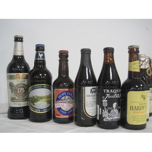 66 - Twelve bottles of vintage bottled beers (some have moderate a/f storage to labels), including Thomas... 