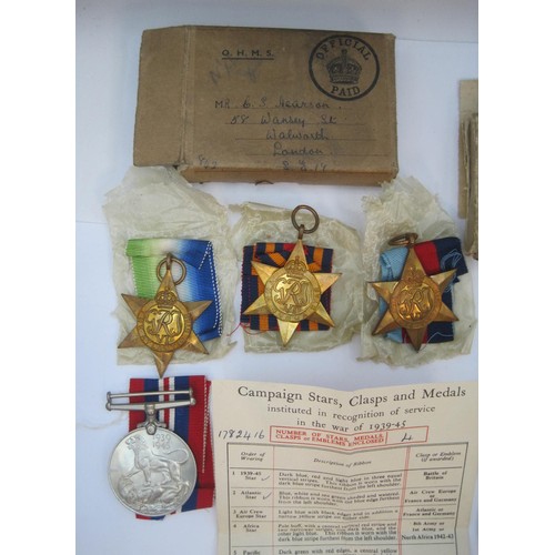 5 - A WW1 Trio 'Pip, Squeak and Wilfred' awarded to T3-025517 Dvr H Hearson ASC in remains of original b... 