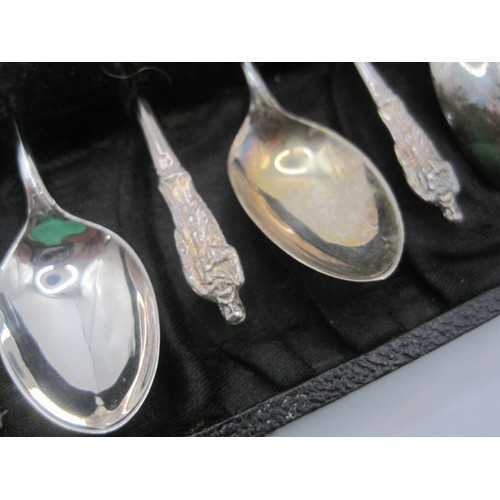 199 - A sterling silver set of 6 Apostle tea spoons, cased, hallmarked for Sheffield 1931 by Cooper Brothe... 