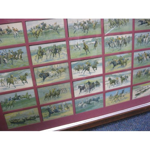 118 - 3 framed and glazed sets of Cigarette cards including one of Turf Cigarettes, and a medium format se... 