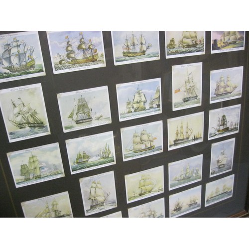 118 - 3 framed and glazed sets of Cigarette cards including one of Turf Cigarettes, and a medium format se... 