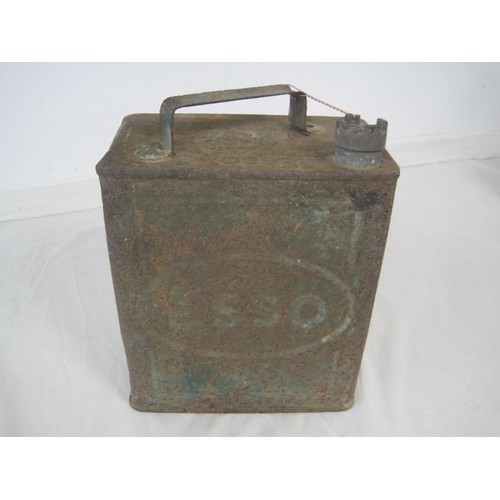 177 - An antique Esso embossed petrol can with brass lid