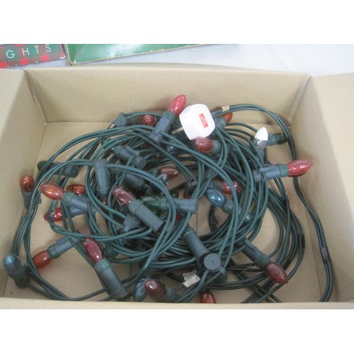 178 - 3 sets of Christmas lights in good order plus a box of spare bulbs