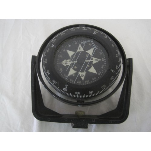 184 - A binnacle compass in black, in working order