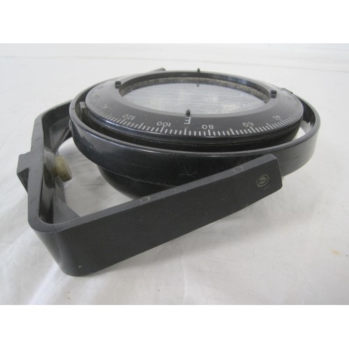 184 - A binnacle compass in black, in working order