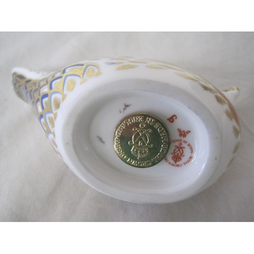 1 - A Royal Crown Derby Bluebird with gold stopper, unboxed but in excellent order